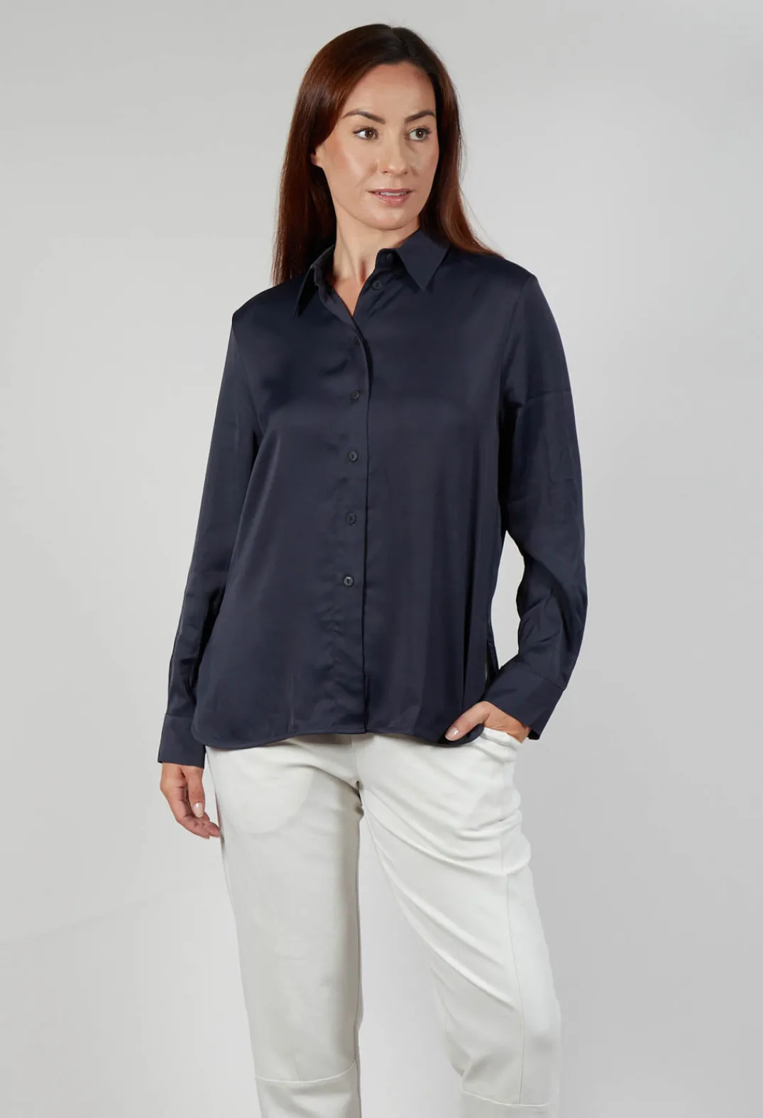 Sarah Pacini Tops^Button Up Shirt in Blue
