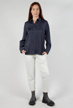 Sarah Pacini Tops^Button Up Shirt in Blue