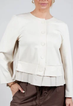 Mei Meij Jackets^Button Up Statement Jacket in Sandshell
