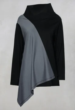 Xenia Design Shirts & Blouses^Cabi Top with Grey Panneling in Black and Grey