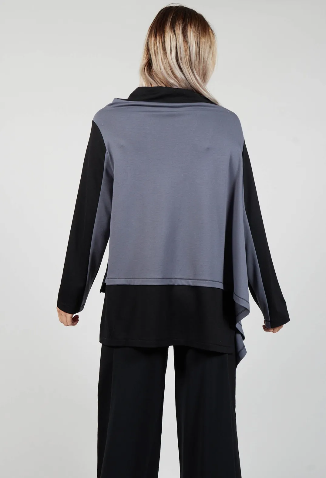 Xenia Design Shirts & Blouses^Cabi Top with Grey Panneling in Black and Grey