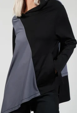 Xenia Design Shirts & Blouses^Cabi Top with Grey Panneling in Black and Grey