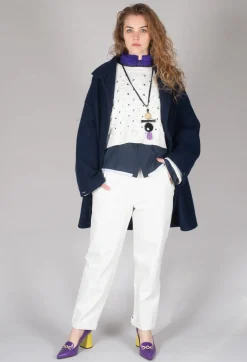 Sarah Pacini Jumpers^Cable Knit Cropped Sweater in Off White