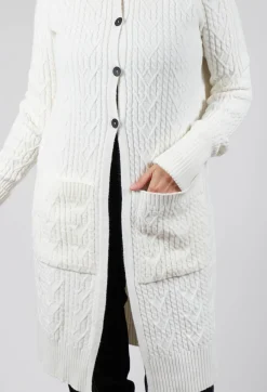 Sarah Pacini Cardigans^Cable Knit Long Cardigan in Off White