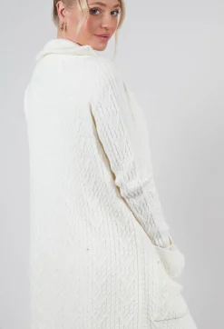 Sarah Pacini Cardigans^Cable Knit Long Cardigan in Off White