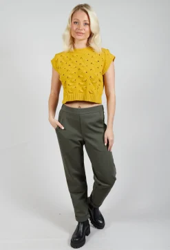 Sarah Pacini Jumpers^Cable Knit Sweater Vest in Yellow