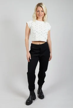 Sarah Pacini Jumpers^Cable Knit Sweater Vest in Off White