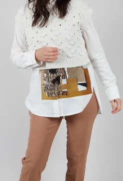 Sarah Pacini Jumpers^Cable Knit Sweater Vest in Off White