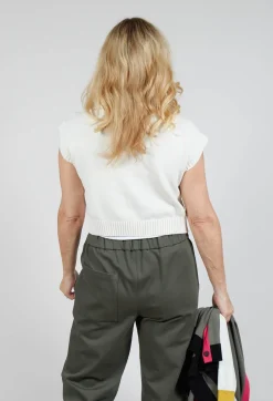 Sarah Pacini Jumpers^Cable Knit Sweater Vest in Off White