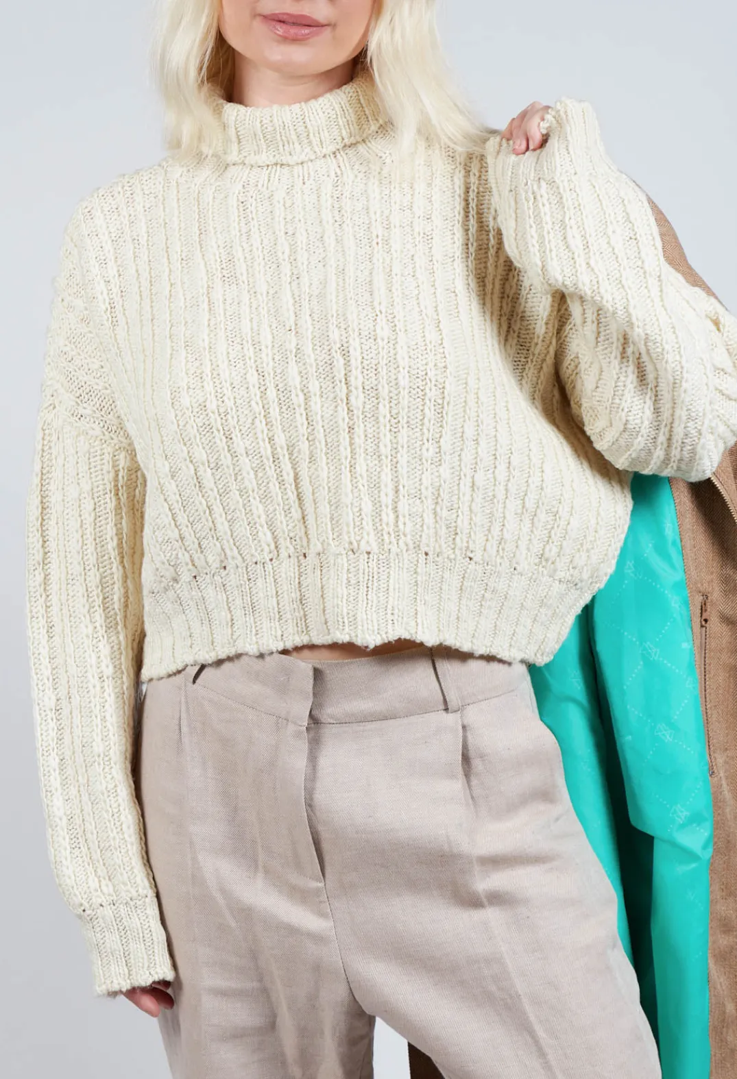 Malloni Jumpers^Cactus Tricot Chunky Knit in Latte