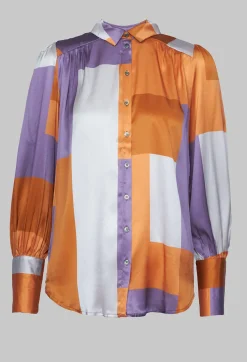 Dea Kudibal Shirts & Blouses^Cadence Shirt with Volume Sleeves in Linear Ultra Violet