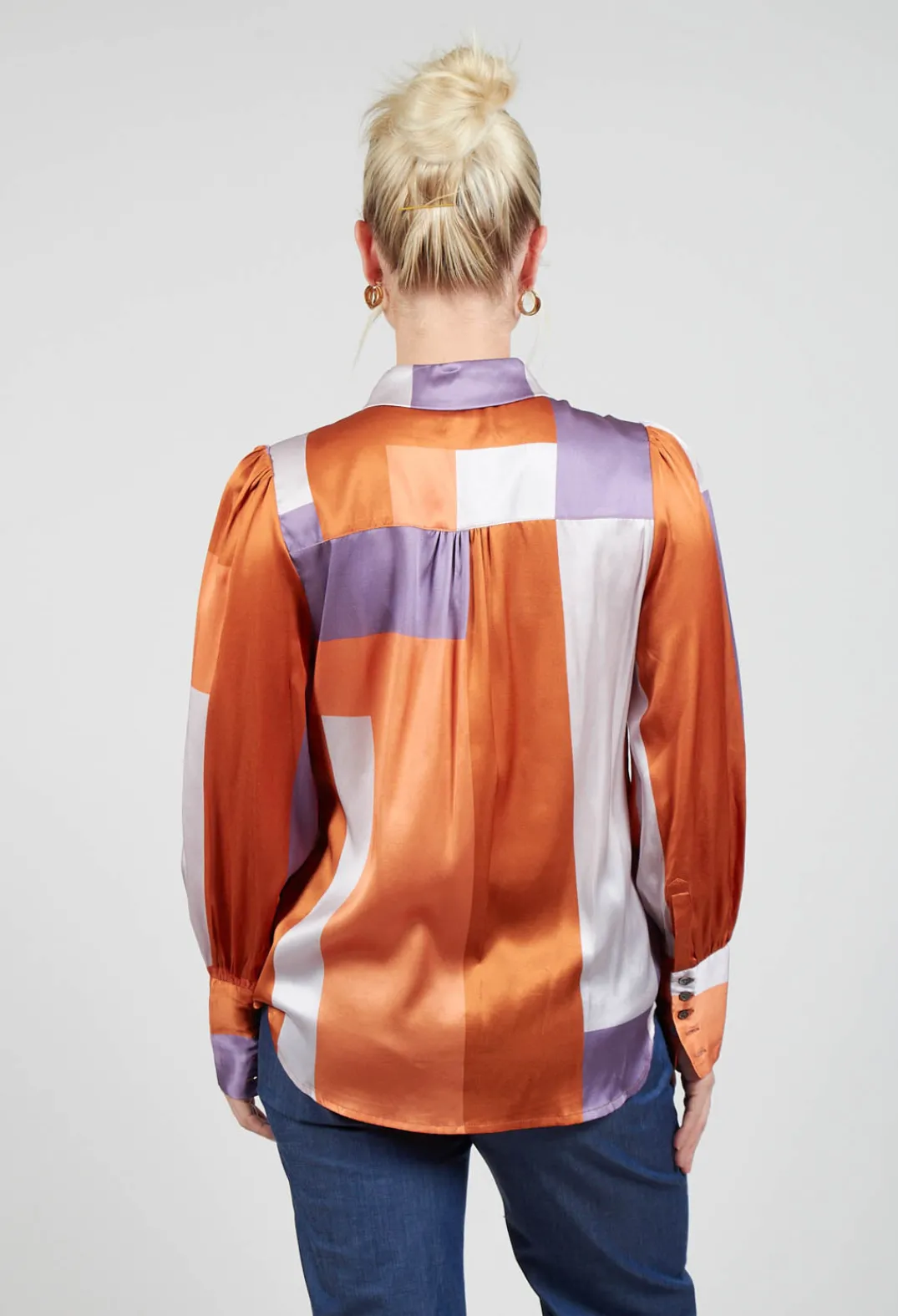 Dea Kudibal Shirts & Blouses^Cadence Shirt with Volume Sleeves in Linear Ultra Violet
