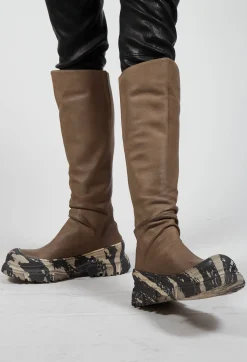 Lofina Boots^Calf Length Boots in Gasoline Atmosfera