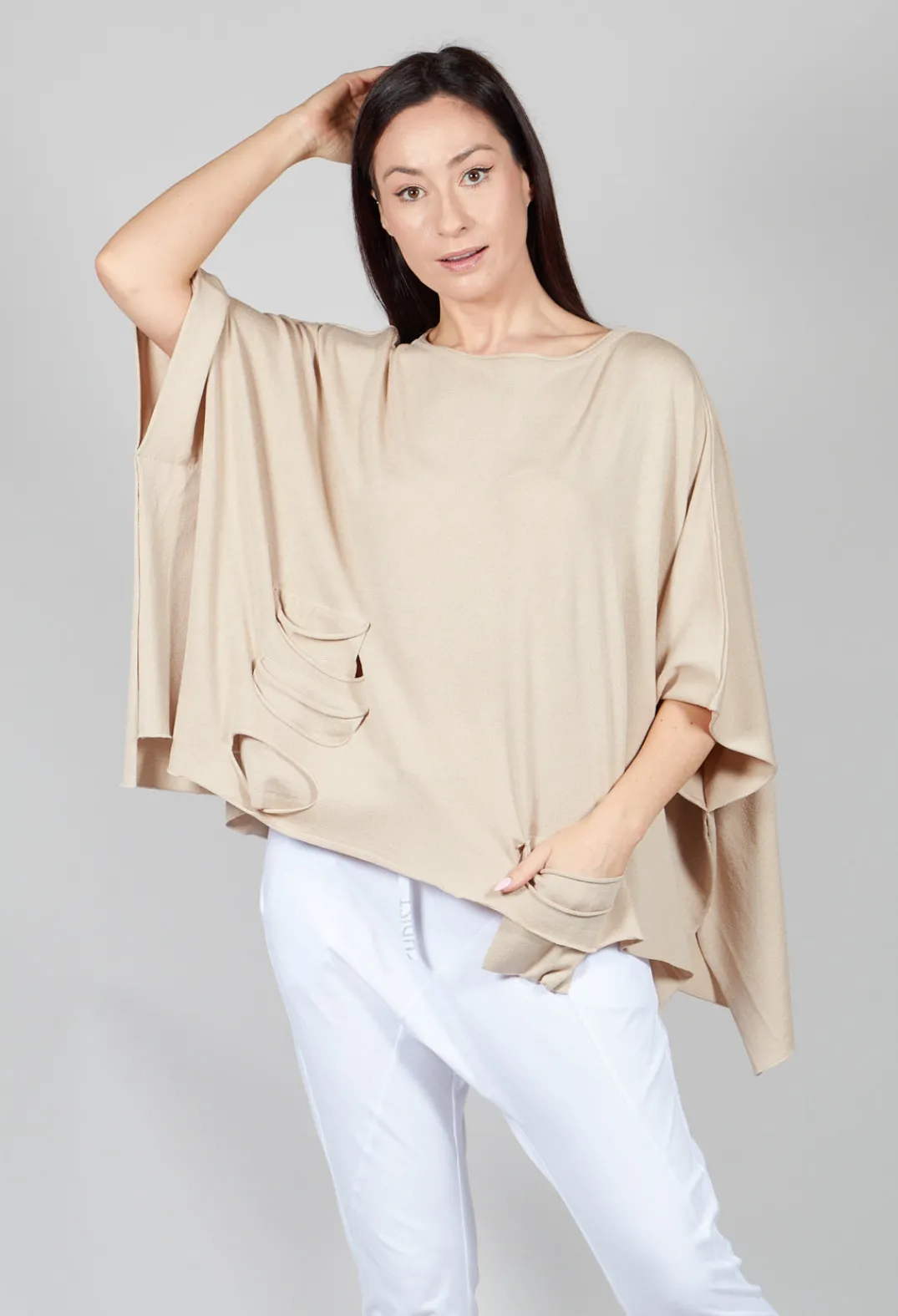 Philomena Christ Jumpers^Cape Style Jumper in Sand