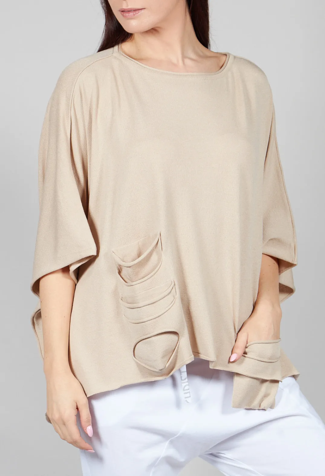 Philomena Christ Jumpers^Cape Style Jumper in Sand