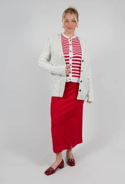 Sfizio Cardigans^Cardigan with Degrade Stripes in Urban Red