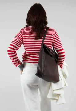Sfizio Cardigans^Cardigan with Degrade Stripes in Urban Red