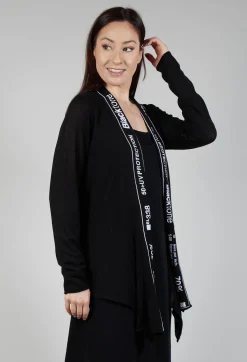 Rundholz Black Label Cardigans^Cardigan with Lettering Detail in Black Jacquard