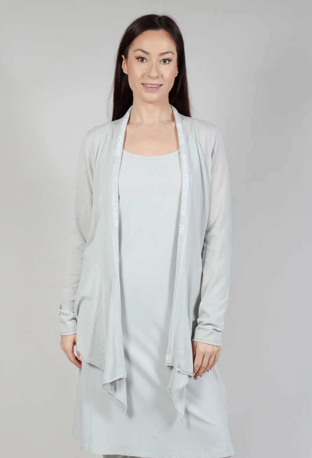 Rundholz Black Label Cardigans^Cardigan with Lettering Detail in Grey Jacquard
