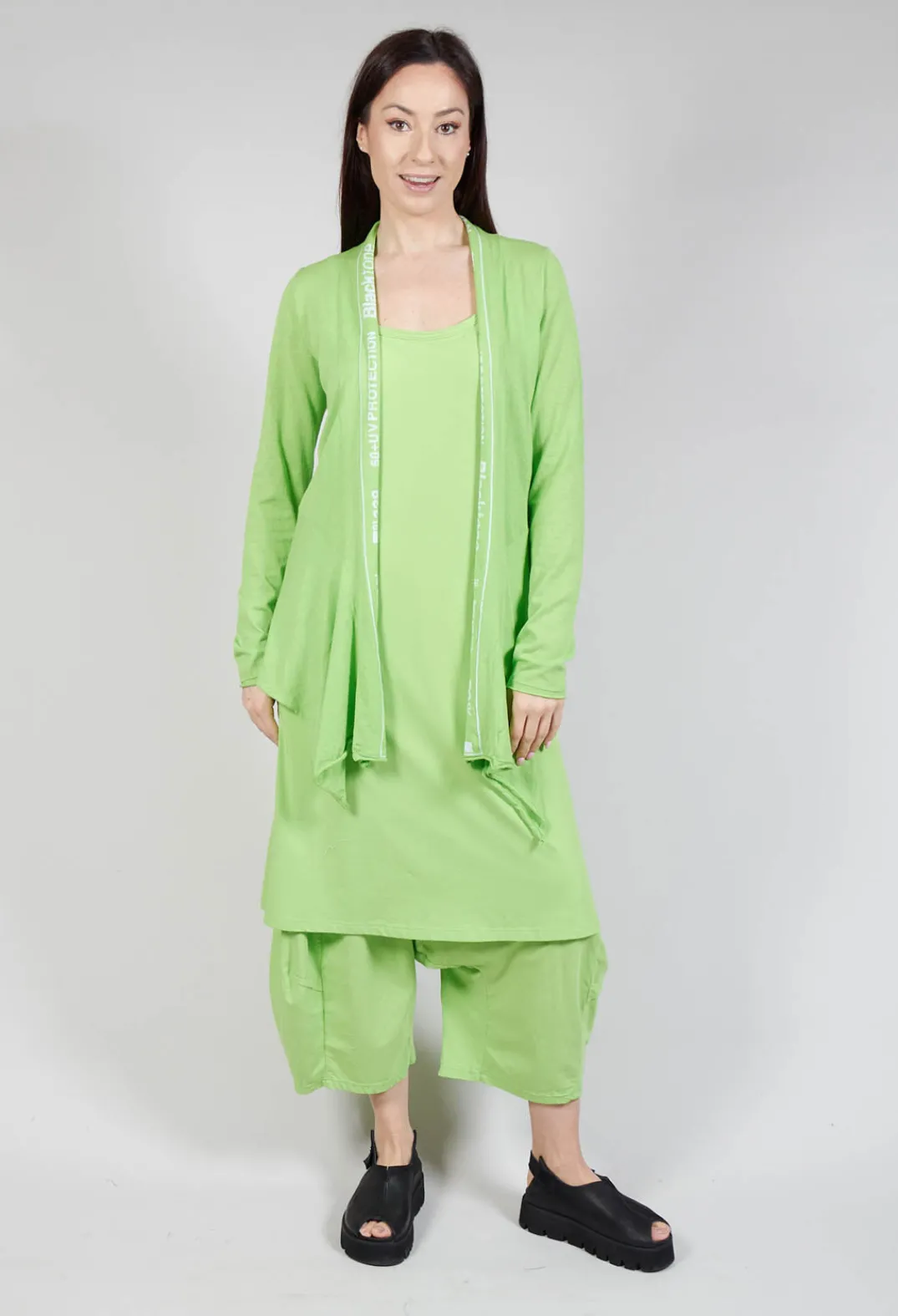Rundholz Black Label Cardigans^Cardigan with Lettering Detail in Lime Jacquard