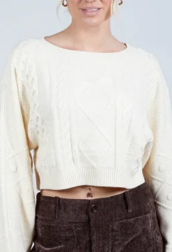 Rene Derhy Jumpers^Carignan Cropped Jumper in Ecru
