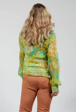 Maliparmi Shirts & Blouses^Carnival Shirt in Verde / Giallo / Rosa