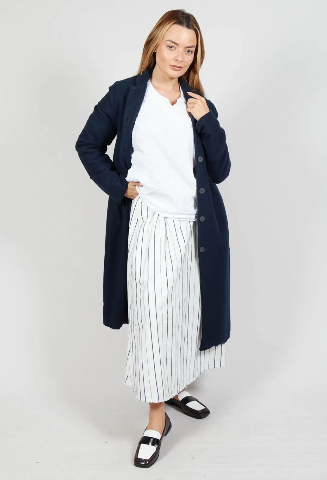 Aequamente Coats^Cashmere Duster Coat in Abiss