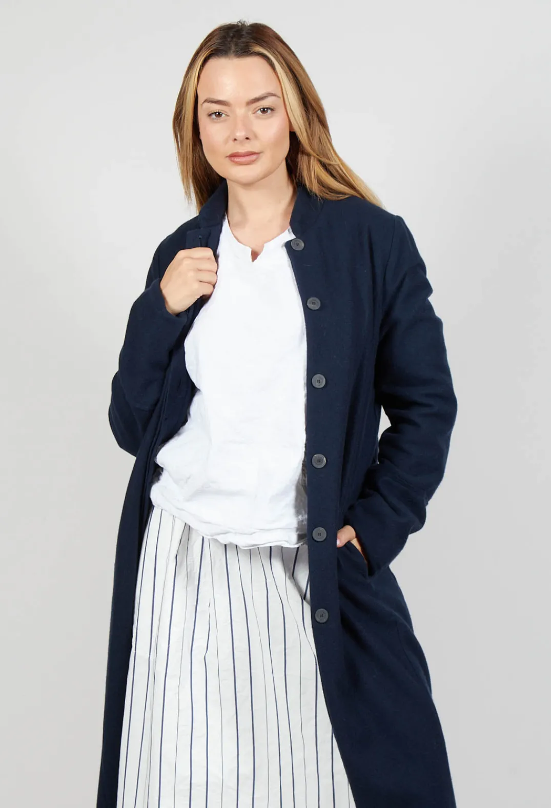 Aequamente Coats^Cashmere Duster Coat in Abiss