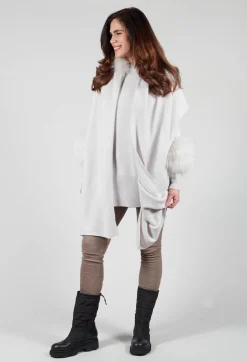 Dom Goor Knitwear|Jumpers^Cashmere Jumper with Fur Trim Sleeves in Fog