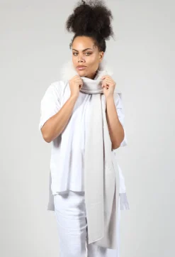 Dom Goor Scarves^Cashmere Scarf with Fur Trim in Fog