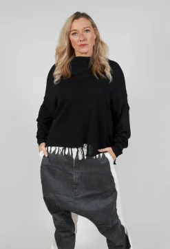 Rundholz Mainline Jumpers^Casual Drop Shoulder Knit in Black Sparkle
