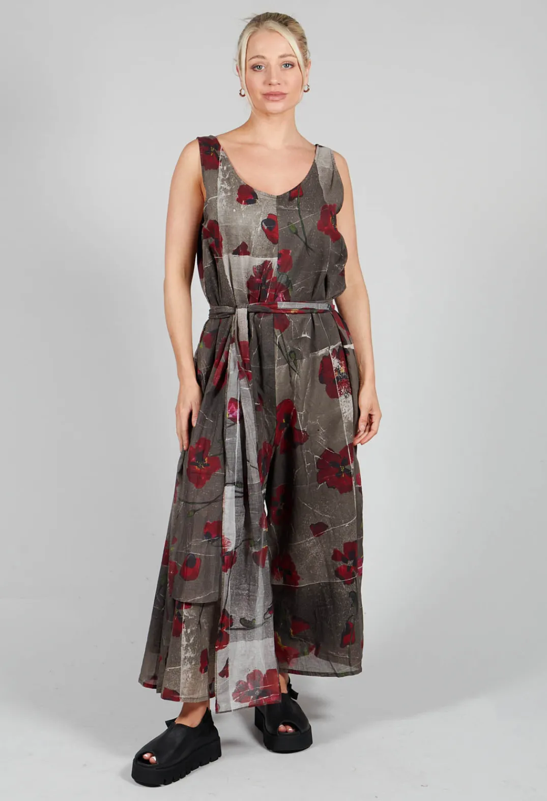 La Vaca Loca Jumpsuits^Ceila Printed Jumpsuit in Shitake Flower
