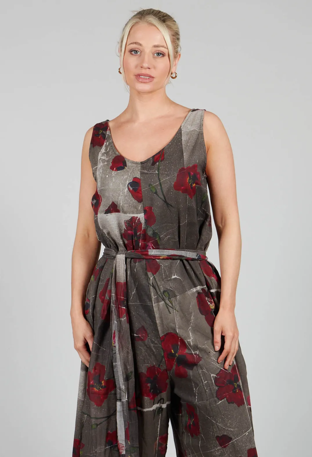 La Vaca Loca Jumpsuits^Ceila Printed Jumpsuit in Shitake Flower