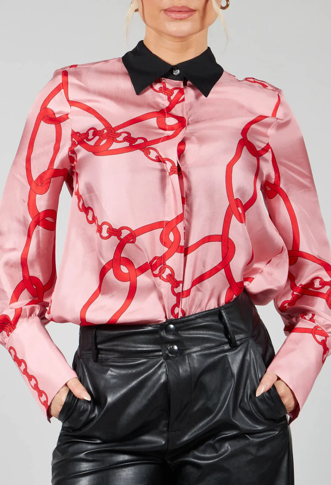 Beatrice B Co-ords & Suits^Chain Print Shirt in Pink