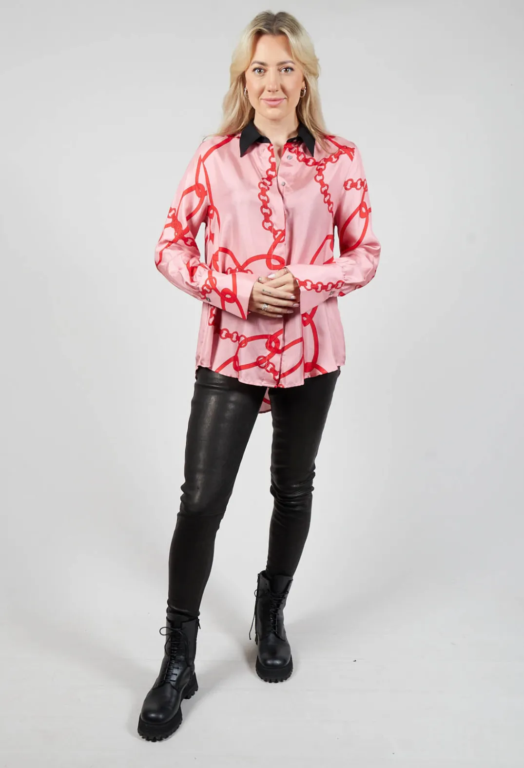 Beatrice B Co-ords & Suits^Chain Print Shirt in Pink