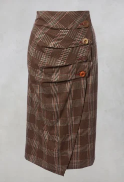 Maliparmi Skirts^Checked Midi Skirt in Galles Marrone