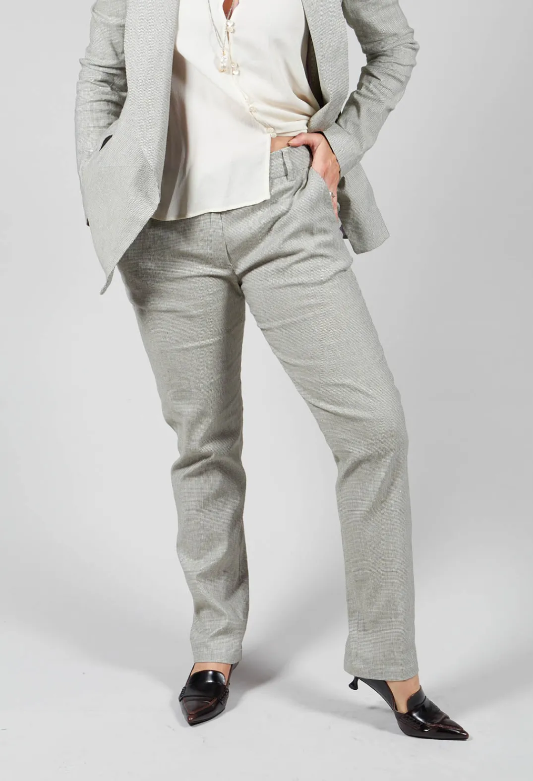 Niù Co-ords & Suits^Checked Tailored Trousers in Alga
