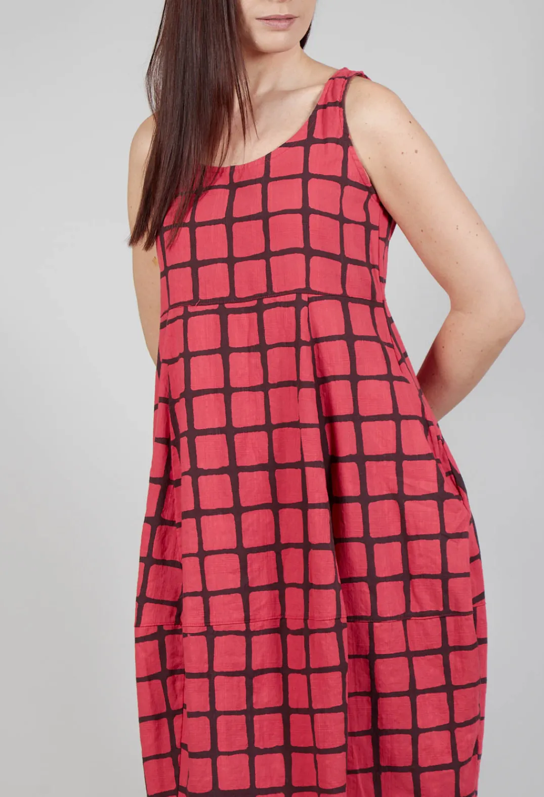 Thing Tops^Checkered Vest Top in Chili