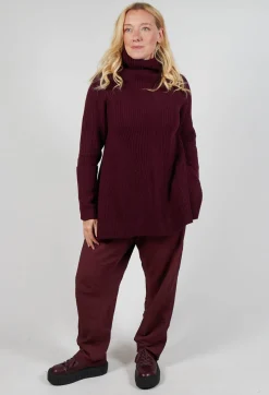 Rundholz Mainline Jumpers^Chunky Roll Neck Jumper in Merlot
