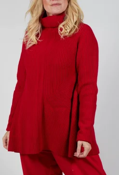 Rundholz Mainline Jumpers^Chunky Roll Neck Jumper in Cardinal