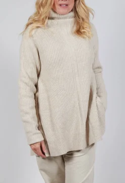 Rundholz Mainline Jumpers^Chunky Roll Neck Jumper in Bone Mel