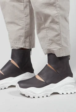 Lofina Boots^Chunky Sole Cut Out Boots in Gasoline Fumo