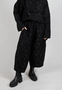 Moyuru Trousers^Circle Print Trousers in Black