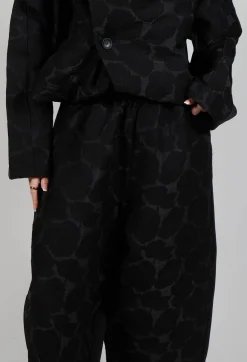 Moyuru Trousers^Circle Print Trousers in Black