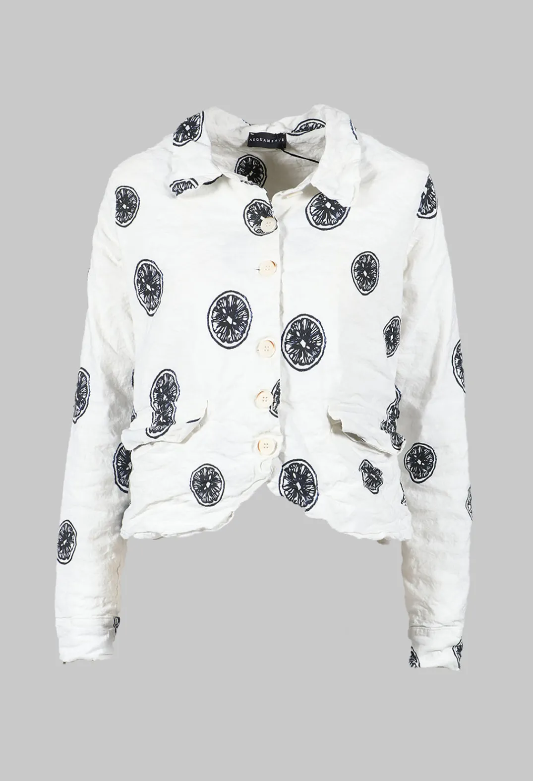Aequamente Jackets^Citrus Print White Jacket