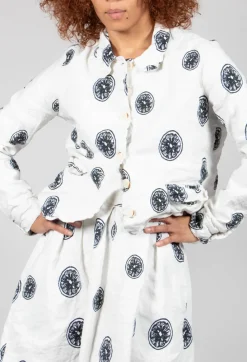 Aequamente Jackets^Citrus Print White Jacket
