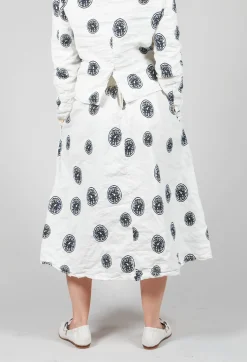 Aequamente Skirts^Citrus Print White Skirt