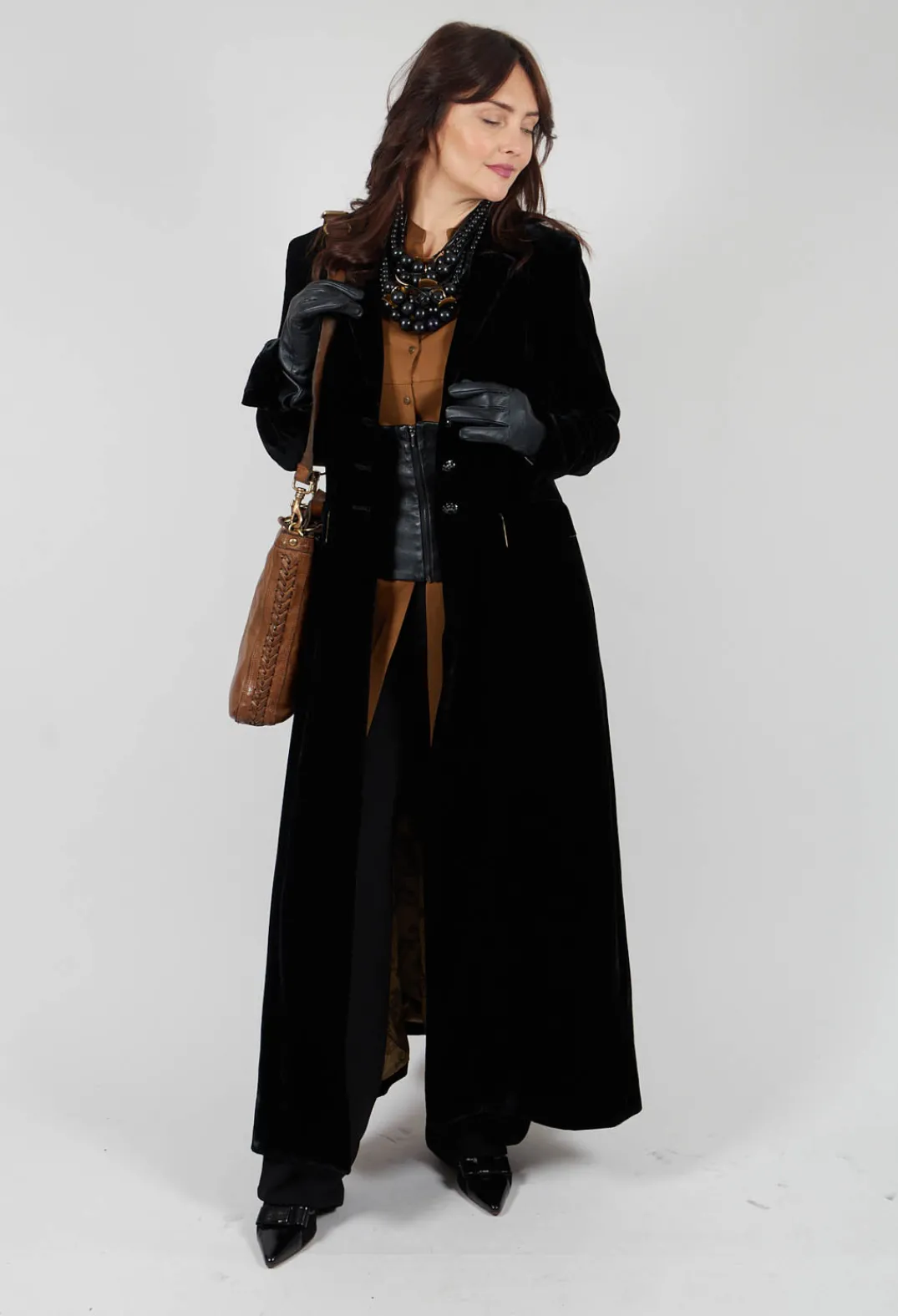 T.ba Coats^Classic Lux Velvet Coat in Black