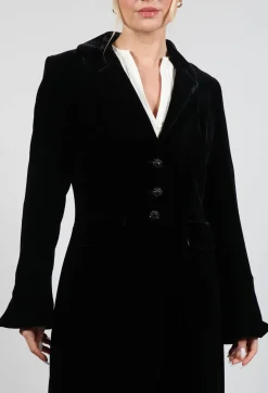 T.ba Coats^Classic Lux Velvet Coat in Black