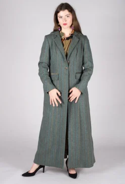 T.ba Coats^Classic Tweed Coat in Blue Tweed